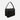 Side View of Susan Szatmáry Petit Palais Black and Gold, classic Italian leather handbag with gold hardware.