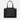 Blck leather tote bag with a minimalist design – Bourse by Susan Szatmáry.