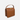 Designer box bag in Cognac leather, featuring a signature gold turnlock-fastening and minimalist aesthetic.