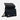 Interior view of a medium structured black leather bag showing multiple compartments and a central zipped pocket.