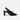 Black satin slingback heels with a block heel and square toe – Pont de Sully Satin.