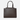 Elegant dark brown travel tote leather bag, featuring a shoulder strap and handcrafted in Italy.