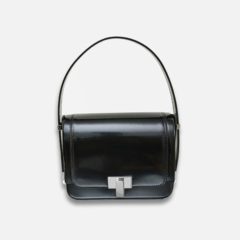MINI PALAIS SHORT HANDLE BLACK SHINY